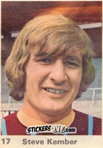 Sticker Steve Kember - Top Teams 1971-1972
 n. 17 - Marshall Cavendish
