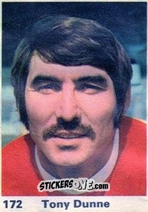 Sticker Tony Dunne - Top Teams 1971-1972
 n. 172 - Marshall Cavendish
