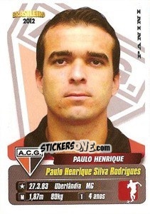 Sticker Paulo Henrique - Campeonato Brasileiro 2012 n. 9 - Panini