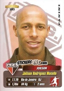 Cromo Joilson - Campeonato Brasileiro 2012 - Panini