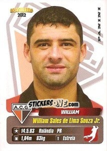 Sticker William - Campeonato Brasileiro 2012 - Panini