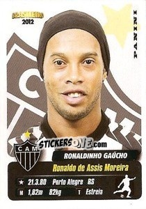 Cromo Ronaldinho Gaucho - Campeonato Brasileiro 2012 - Panini