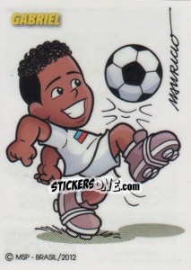 Cromo Gabriel (caricatura Mauricio) - Campeonato Brasileiro 2012 - Panini