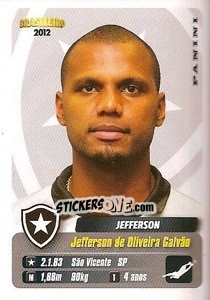 Sticker Jefferson - Campeonato Brasileiro 2012 - Panini