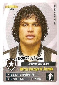 Sticker Marcio Azevedo - Campeonato Brasileiro 2012 - Panini