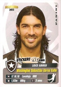Sticker Loco Abreu - Campeonato Brasileiro 2012 - Panini