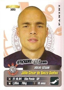 Sticker Julio Cesar - Campeonato Brasileiro 2012 - Panini