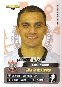 Cromo Fabio Santos - Campeonato Brasileiro 2012 n. 82 - Panini