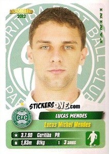 Sticker Lucas Mendes - Campeonato Brasileiro 2012 - Panini