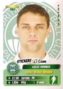 Sticker Lucas Mendes - Campeonato Brasileiro 2012 n. 100 - Panini