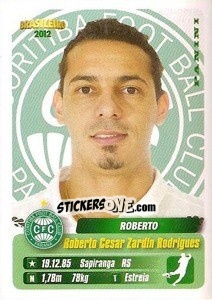 Sticker Roberto - Campeonato Brasileiro 2012 n. 108 - Panini