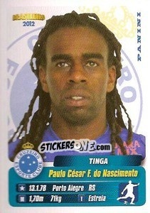Sticker Tinga - Campeonato Brasileiro 2012 n. 123 - Panini
