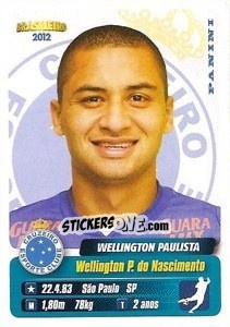 Sticker Wellington Paulista - Campeonato Brasileiro 2012 n. 125 - Panini