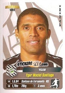Sticker Ygor - Campeonato Brasileiro 2012 - Panini