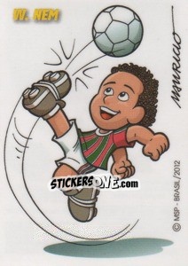 Sticker W. Nem (caricatura Mauricio) - Campeonato Brasileiro 2012 - Panini