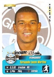 Sticker Fernando - Campeonato Brasileiro 2012 - Panini