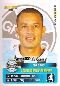 Sticker Leo Gago - Campeonato Brasileiro 2012 - Panini