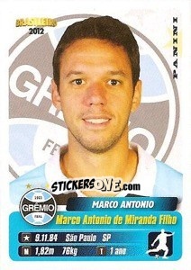 Sticker Marco Antonio - Campeonato Brasileiro 2012 n. 192 - Panini