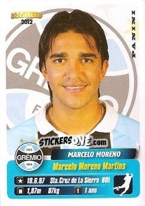 Sticker Marcelo Moreno - Campeonato Brasileiro 2012 n. 197 - Panini