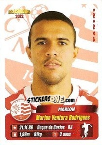 Sticker Marlon - Campeonato Brasileiro 2012 - Panini