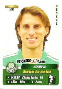 Sticker Henrique - Campeonato Brasileiro 2012 - Panini