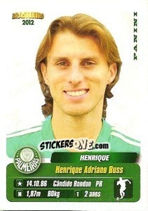 Sticker Henrique - Campeonato Brasileiro 2012 n. 242 - Panini