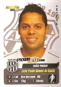 Sticker Joao Paulo - Campeonato Brasileiro 2012 - Panini