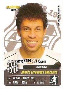 Figurina Baraka - Campeonato Brasileiro 2012 - Panini