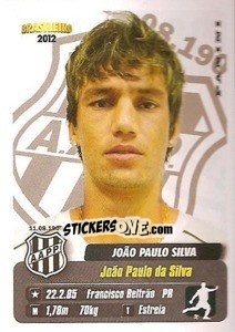Sticker Joao Paulo Silva - Campeonato Brasileiro 2012 - Panini