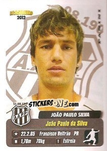 Cromo Joao Paulo Silva - Campeonato Brasileiro 2012 n. 266 - Panini