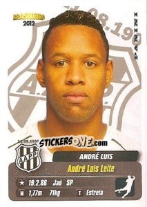 Sticker Andre Luis - Campeonato Brasileiro 2012 - Panini