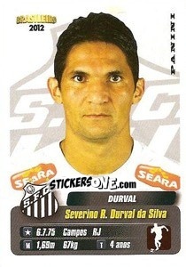 Cromo Durval - Campeonato Brasileiro 2012 - Panini