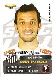 Sticker Edu Dracena - Campeonato Brasileiro 2012 - Panini
