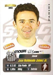 Sticker Juan - Campeonato Brasileiro 2012 n. 298 - Panini