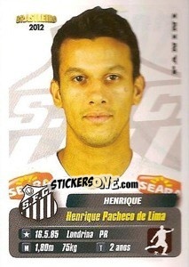 Cromo Henrique - Campeonato Brasileiro 2012 - Panini