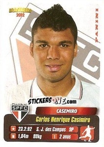 Sticker Casemiro - Campeonato Brasileiro 2012 n. 319 - Panini