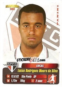 Sticker Lucas Moura - Campeonato Brasileiro 2012 n. 322 - Panini