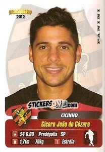 Sticker Cicinho - Campeonato Brasileiro 2012 n. 330 - Panini