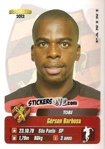 Cromo Tobi - Campeonato Brasileiro 2012 n. 334 - Panini