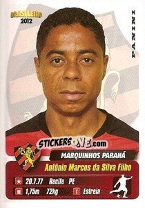 Sticker Marquinhos Parana - Campeonato Brasileiro 2012 - Panini