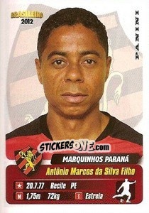 Sticker Marquinhos Parana - Campeonato Brasileiro 2012 n. 335 - Panini