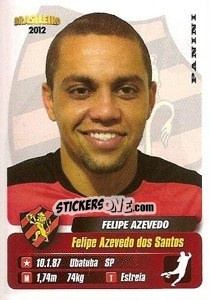 Figurina Felipe Azevedo - Campeonato Brasileiro 2012 - Panini