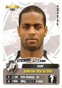 Sticker Dede - Campeonato Brasileiro 2012 n. 350 - Panini