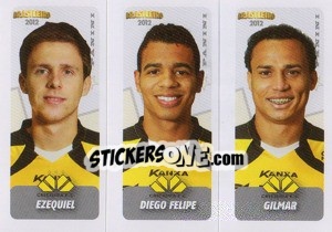 Sticker Ezequiel / D.Felipe / Gilmar - Campeonato Brasileiro 2012 n. 436 - Panini