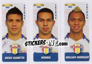 Sticker D.Giaretta / Wendel / W.Henrique - Campeonato Brasileiro 2012 n. 451 - Panini