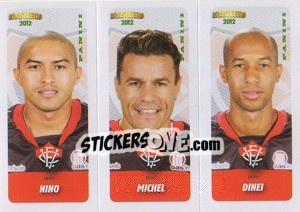 Sticker Nino / Michel / Dinei - Campeonato Brasileiro 2012 n. 495 - Panini