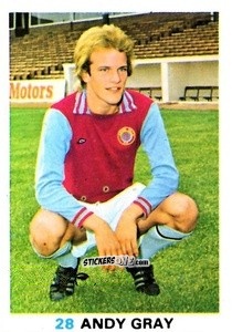 Sticker Andy Gray - Soccer Stars 1977-1978
 n. 28 - FKS