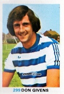 Sticker Don Givens - Soccer Stars 1977-1978
 n. 299 - FKS