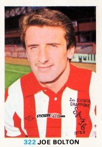 Sticker Joe Bolton - Soccer Stars 1977-1978
 n. 322 - FKS