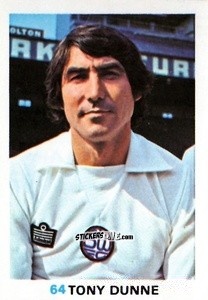 Sticker Tony Dunne - Soccer Stars 1977-1978
 n. 64 - FKS